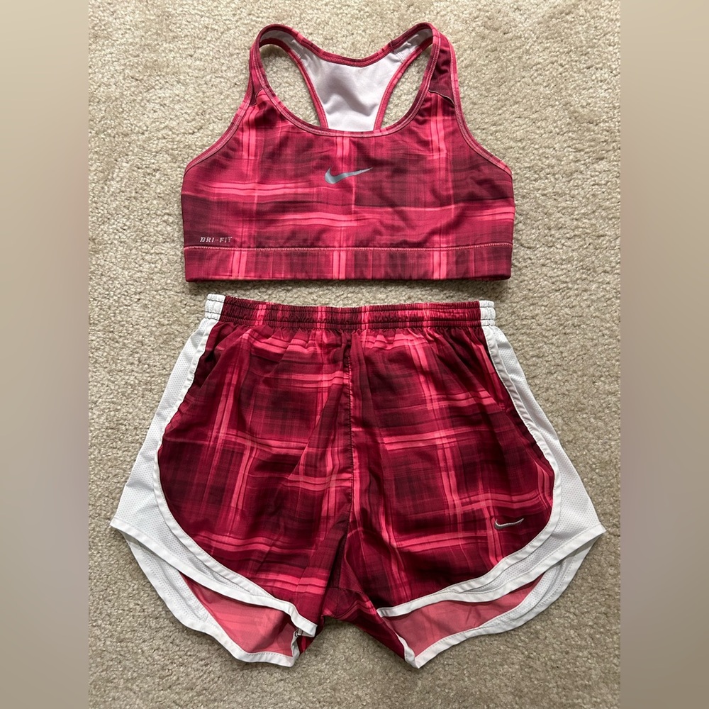 Women’s NIKE running shorts and sports bra